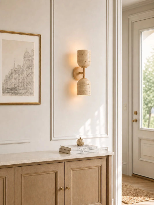 Vincent Double- Headed Travertine Wall Lamp
