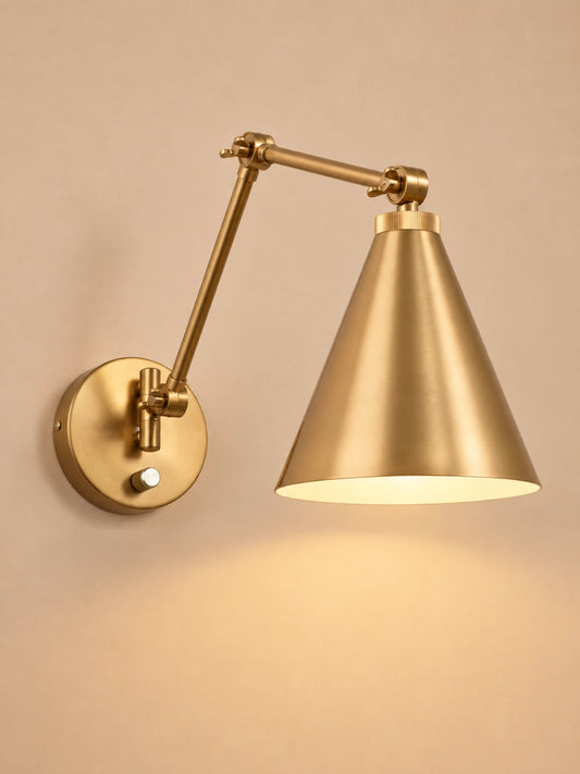 Freya Brass Swing Arm Wall Sconce
