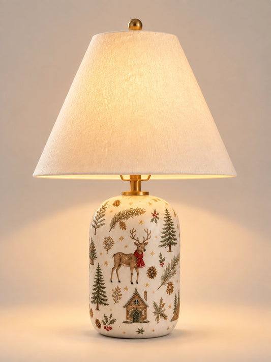 Maren Linen Shade Christmas Table Lamp