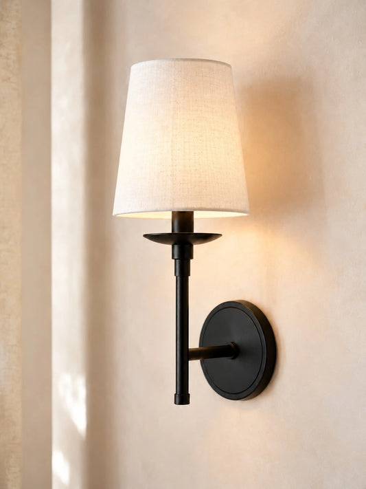 Daphne Candlestick Tapered Shade Wall Sconce