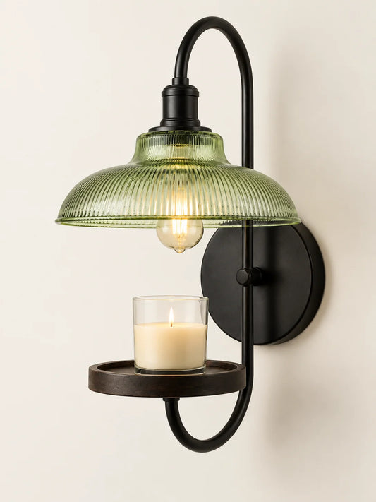 Lucien Ribbed Glass Wall Sconce